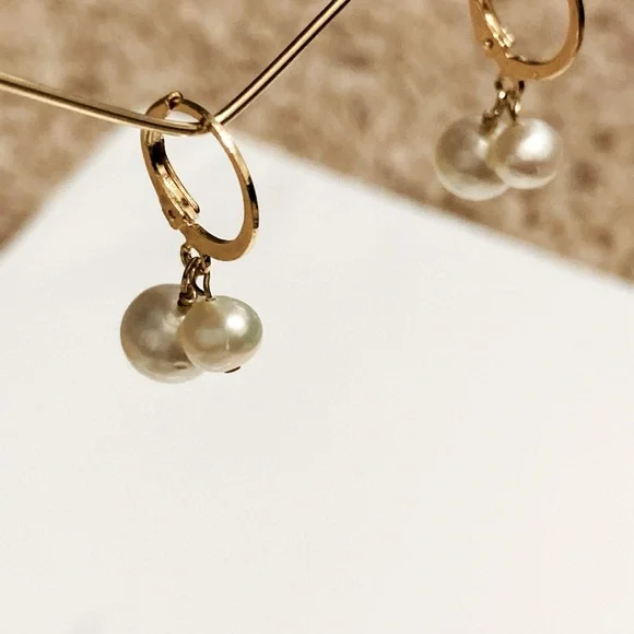 Pearl earrings- Fresh water pearls - Picture 5 of 5